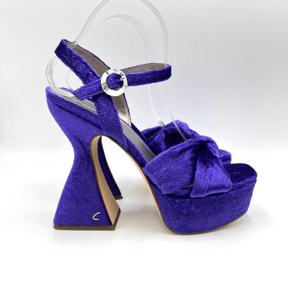 Circus NY Sam Edelman Size 8.5 Audrea‎ Purple Velvet Platforms Heels Shoes - Picture 1 of 13